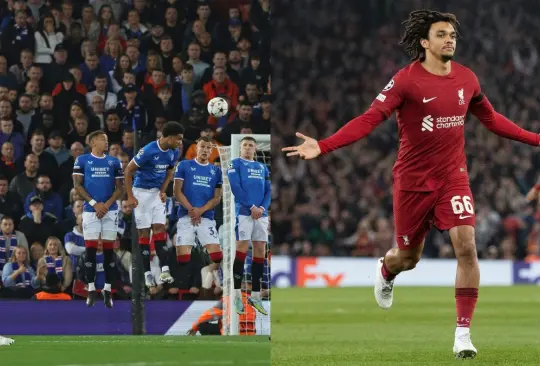 Trent Alexander-Arnold anotó un golazo en el triunfo del Liverpool en Champions League