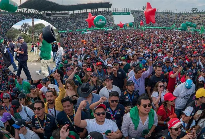 En redes sociales circul&oacute; la foto de un aficionado que ten&iacute;a en su posesi&oacute;n una llanta que se us&oacute; en el GP de M&eacute;xico