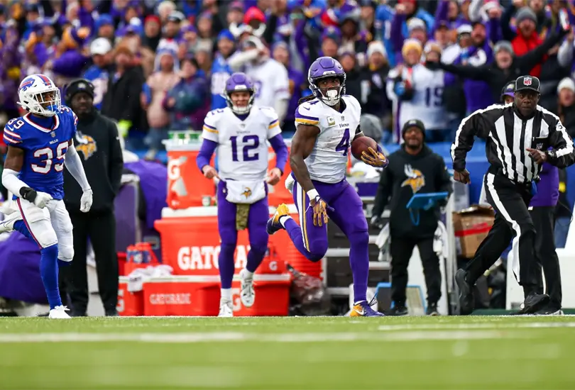 Los Vikings superaron de manera sorpresiva a los Bills en el mejor juego de la semena 9 de la NFL.