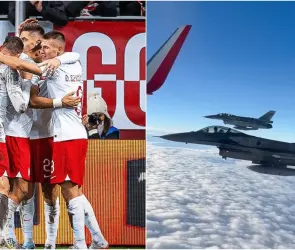 VIDEO: ¿Qué llevan? Selección de Polonia es escoltada por aviones militares en viaje a Qatar