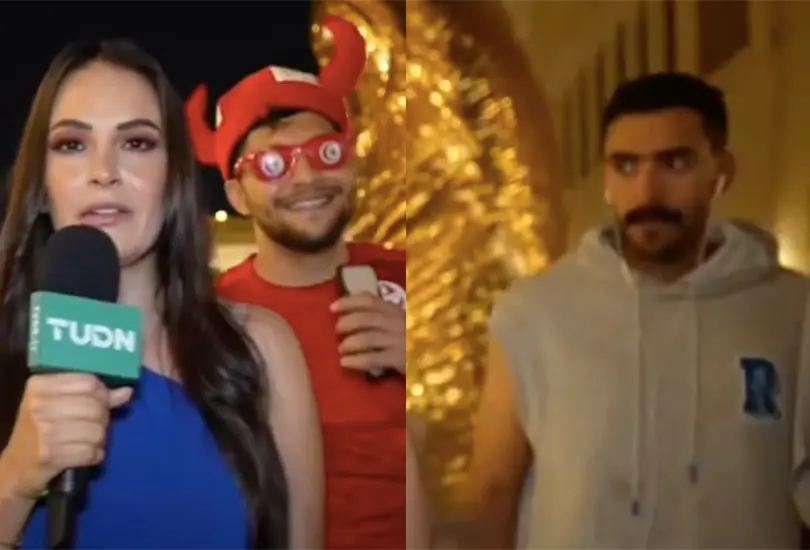 Un aficionado en Qatar 2022 incomod&oacute; un enlace en vivo de Georgina Holgu&iacute;n.