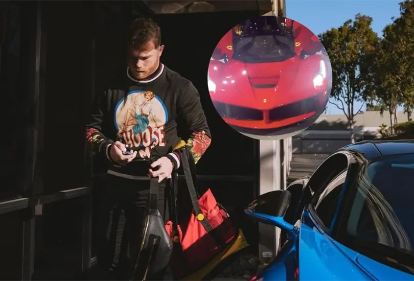 Canelo &Aacute;lvarez presumi&oacute; uno de los autos Ferrari que posee