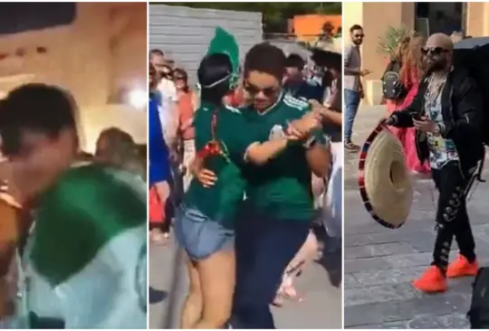 Aficionados mexicanos demostraron su forma de divertirse en Qatar con bailes característicos de fiesta.