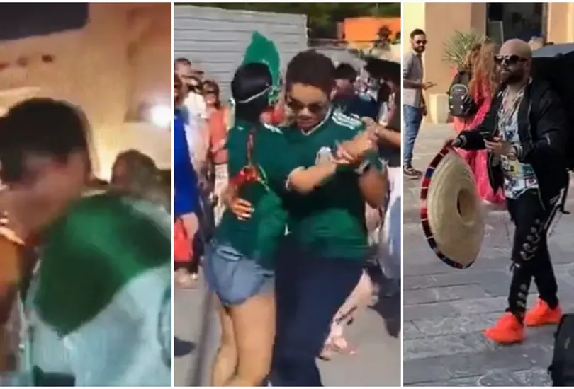 Aficionados mexicanos demostraron su forma de divertirse en Qatar con bailes característicos de fiesta. Aficionados mexicanos demostraron su forma de divertirse en Qatar con bailes característicos de fiesta.