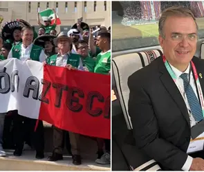 Aficionados prometen votos a cambio de &acute;chelas&acute; a Marcelo Ebrard en su visita a Qatar