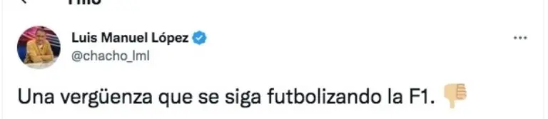 El tuit de 'Chacho'' que causó debate.