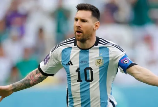 Messi celebra su gol ante Arabia Saudita.