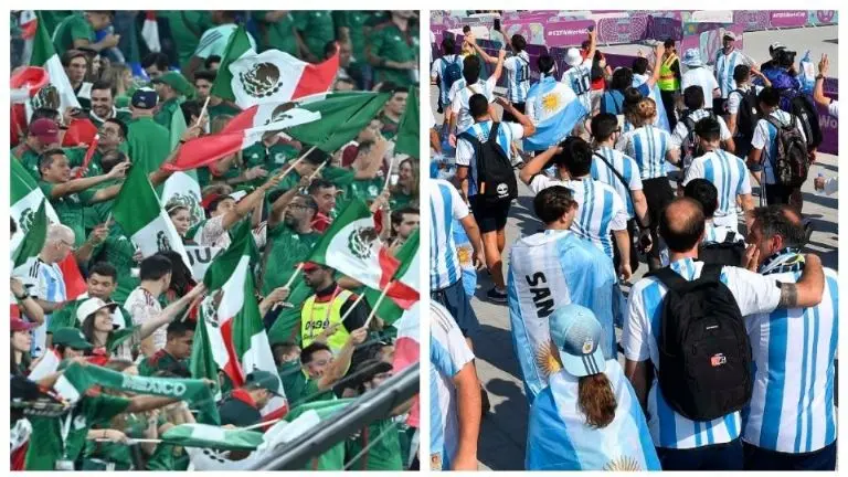 En Qatar hay miles de mexicanos y argentinos apoyando a su selección. Foto: Especial