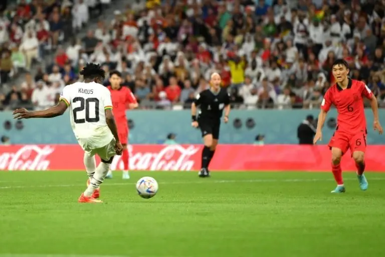 Mohammed Kudus anotó el gol de triunfo de Ghana vs Corea del Sur - Twitter @fifaworldcup_pt
