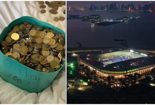 Aficionado ahorró monedas de 5 y 10 pesos para poder ir al Mundial de Qatar 2022. Aficionado ahorró monedas de 5 y 10 pesos para poder ir al Mundial de Qatar 2022.