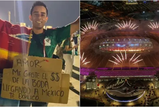 Aficionado mexicano gastó el dinero de su boda en ir al Mundial de Qatar 2022.