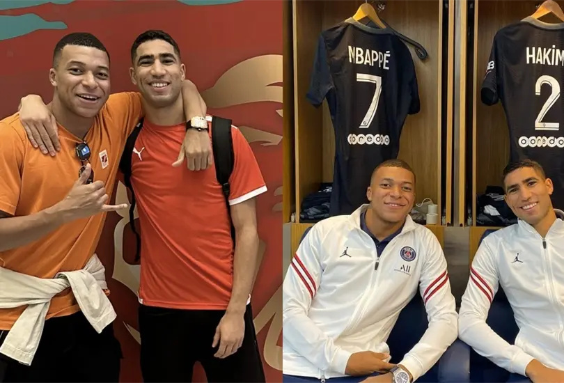 Kylian Mbapp&eacute; y Achraf Hakimi se enfrentar&aacute;n en la Semifinales de Qatar 2022.