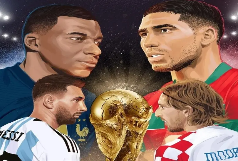 Mbapp&eacute;, Messi, Hakimi y Modric buscan conseguir la Copa Mundial. 