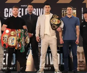 ¡Le quiere robar sus títulos! Bivol dispuesto a pelear con ´Canelo´ en las 168 libras
