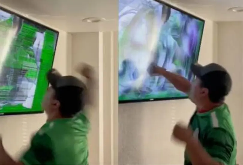 El mexicano rompi&oacute; su pantalla de puro coraje, luego de que el conjunto mexicano perdi&oacute; ante Argentina en el Mundial de Qatar 2022.