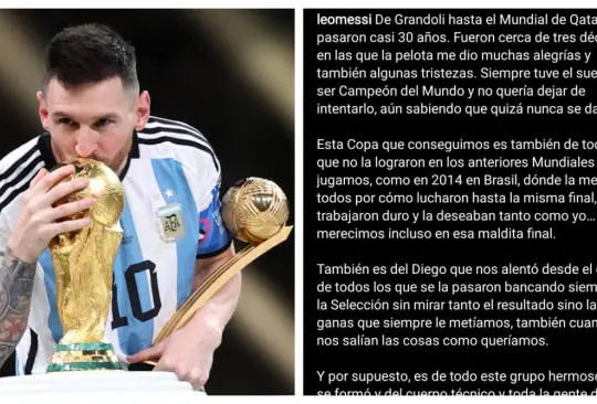 Lionel Messi publicó un video y una emotiva carta tras ganar el Mundial en Qatar 2022.