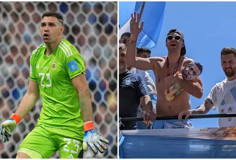 Emiliano Dibu Mart&iacute;nez volvi&oacute; a crear pol&eacute;mica despu&eacute;s de celebrar con un mu&ntilde;eco con rostro de Mbapp&eacute;.