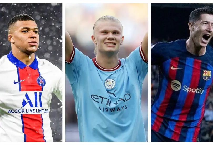 Kylian Mbapp&eacute;, Erling Haaland y Robert Lewandowski encabezan la lista