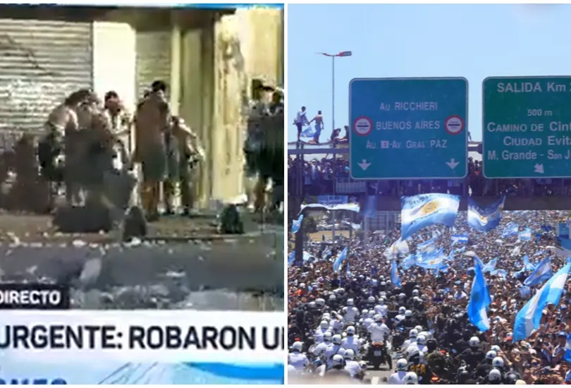Videos de seguridad revelan que un banco de Buenos Aires fue bandalizado por aficionados durante celebración de Argentina. Videos de seguridad revelan que un banco de Buenos Aires fue bandalizado por aficionados durante celebración de Argentina.