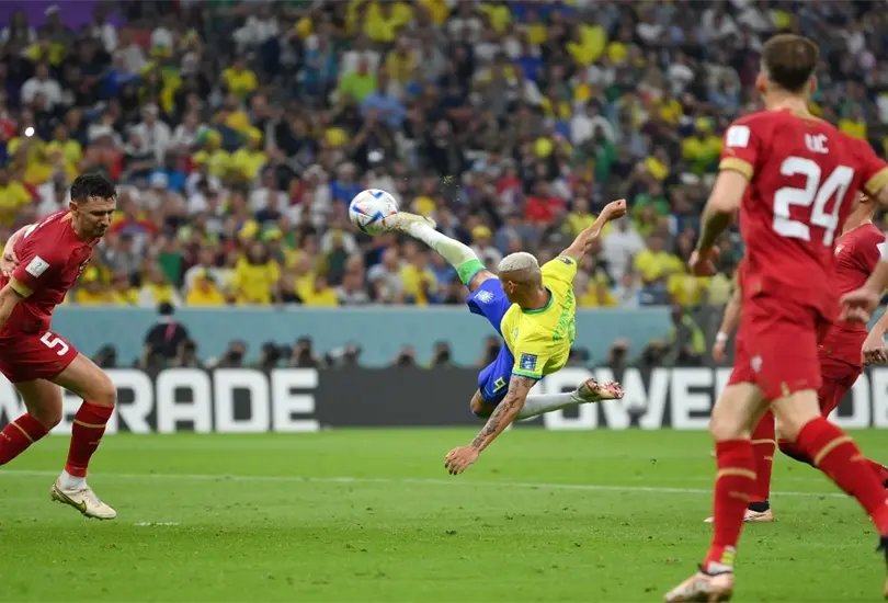Richarlison anot&oacute; un golazo ante Serbia en la Copa del Mudo Qatar 2022. 