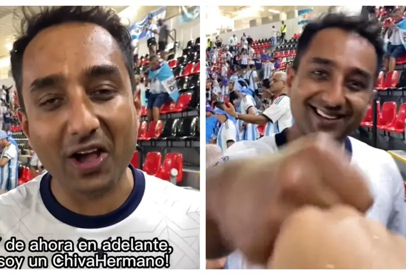 Aficionado de Chivas le regaló su playera a uno de India que asegura ya ser un chiva hermano. Aficionado de Chivas le regaló su playera a uno de India que asegura ya ser un chiva hermano.
