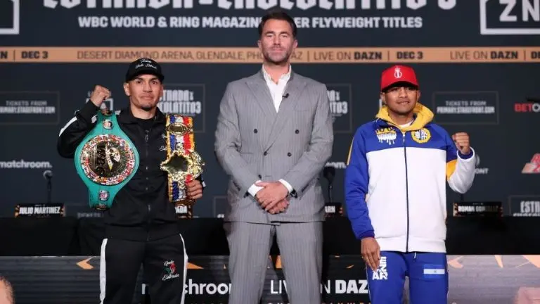 El Chino Estrada en la ceremonia de pesaje previo al duelo ante el Chocolatito. Foto: Archivo Referee.