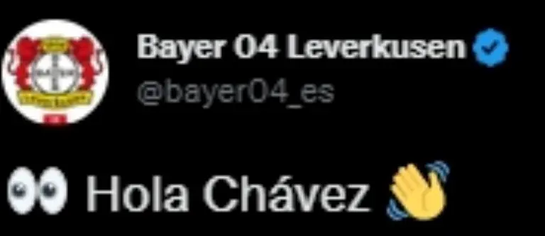 La publicación del Bayer Leverkusen que emocionó a Chávez.