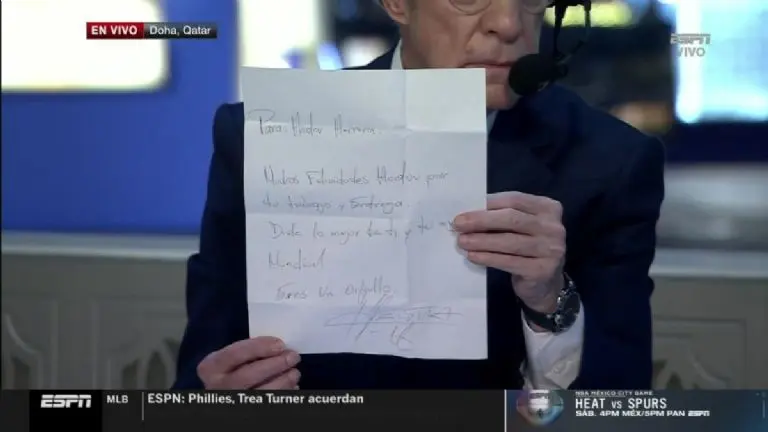 ESPN reveló la carta de Héctor Herrera. Captura de pantalla