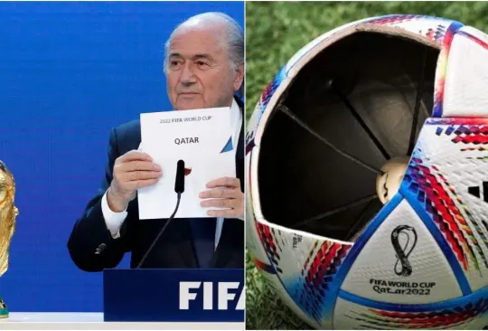 Joseph Blatter, el entonces presidente de la FIFA, cuando anunció la sede del Mundial 2022 y el balón oficial Al Rihla. 