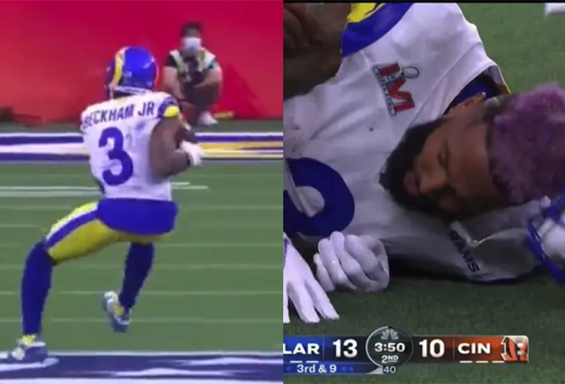 La dura lesión de Odell Beckham Jr. durante el Super Bowl LVI; ¿vuelve al campo? La dura lesión de Odell Beckham Jr. durante el Super Bowl LVI; ¿vuelve al campo?