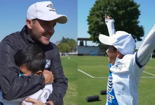 Puebla encuentra a niño aficionado que lloró tras juego ante Atlas y lo reúne con el equipo