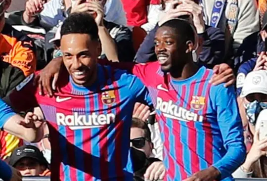 Aubameyang y Dembélé brillan en la goleada del Barcelona sobre el Valencia