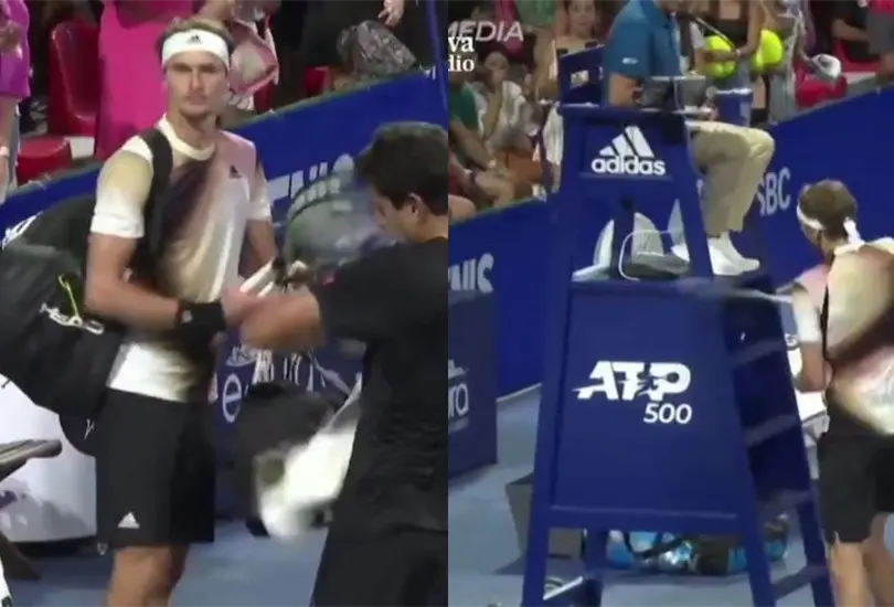 Zverev es descalificado del Abierto de Acapulco; golpe&oacute; silla de juez con la raqueta