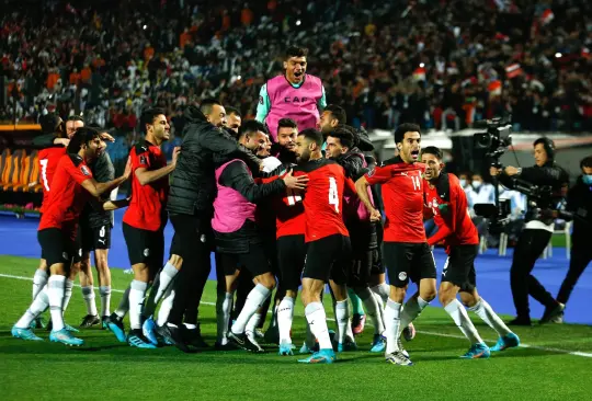 Egipto celebra su gol ante Senegal.