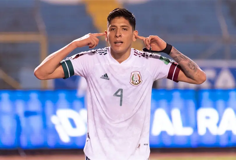 Edson Álvarez celebra su gol ante Honduras. Edson Álvarez celebra su gol ante Honduras.