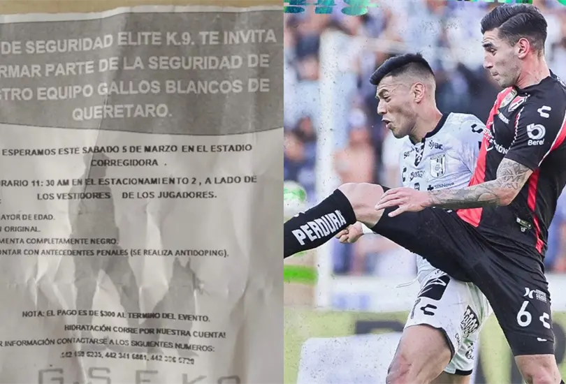 Empresa de seguridad habr&iacute;a reclutado a gente por 300 pesos para el Quer&eacute;taro vs Atlas