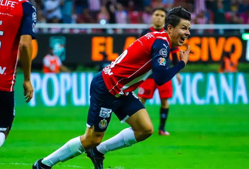 Pável Pérez celebra su gol ante Xolos. Pável Pérez celebra su gol ante Xolos.