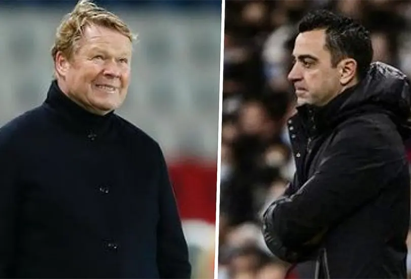 Koeman y Xavi Hernández Koeman y Xavi Hernández