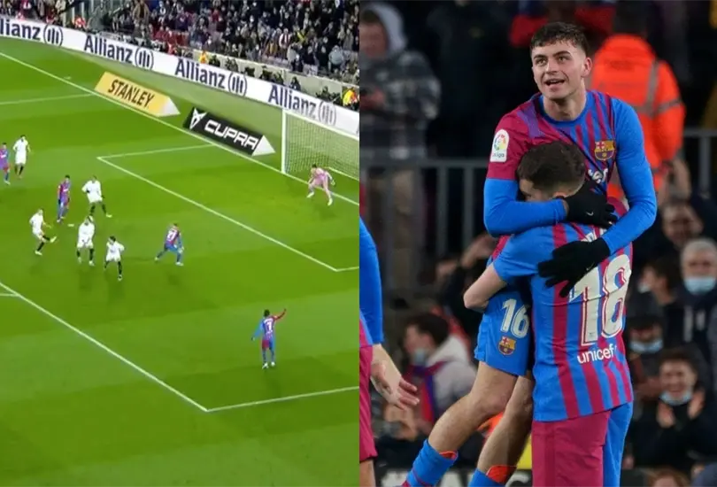 Pedri se luci&oacute; con un golazo en el triunfo del Barcelona sobre el Sevilla