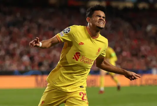 Luis Díaz anotó un gol en el triunfo del Liverpool sobre el Benfica