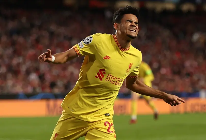 Luis D&iacute;az anot&oacute; un gol en el triunfo del Liverpool sobre el Benfica