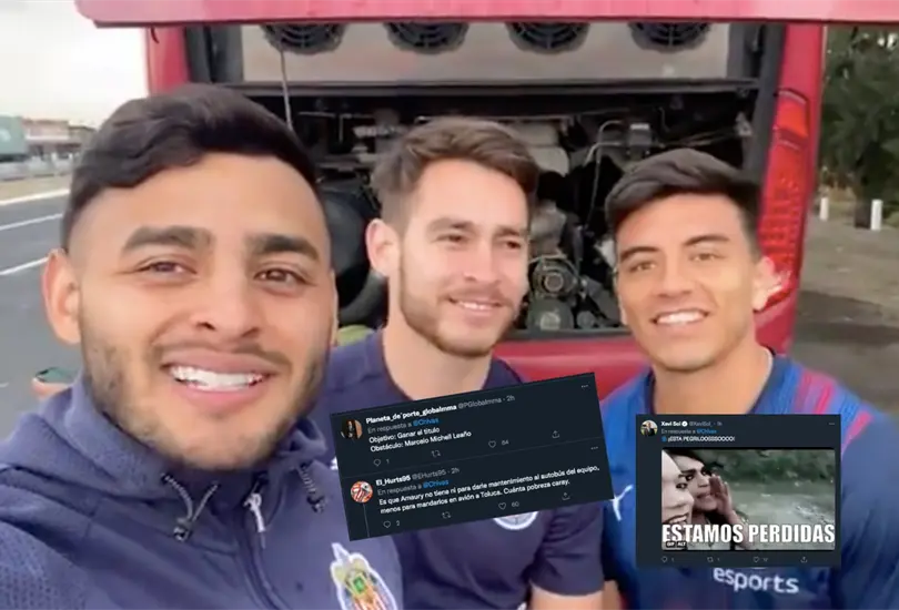 El autob&uacute;s de Chivas se descompuso a medio camino.