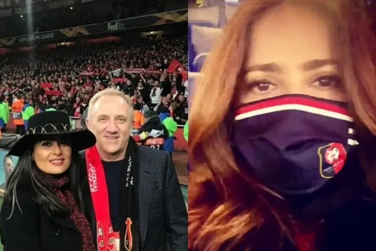 Salma Hayek ha asistido a varios partidos del Stade Rennais - Instagram @salmahayek