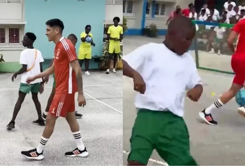 Edson &Aacute;lvarez se tom&oacute; el tiempo para jugar una cascarita donde se llev&oacute; un duro balonazo.