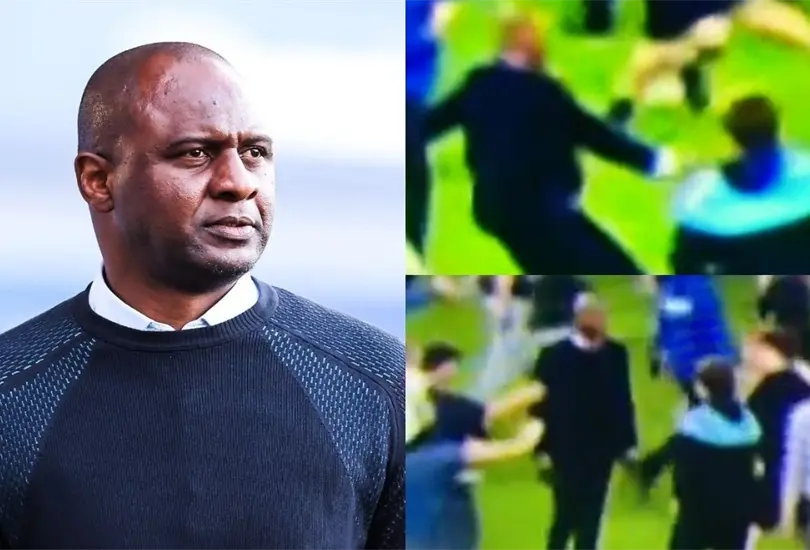 Patrick Vieira atac&oacute; a un aficionado del Everton, luego de que se vio en peligro.
