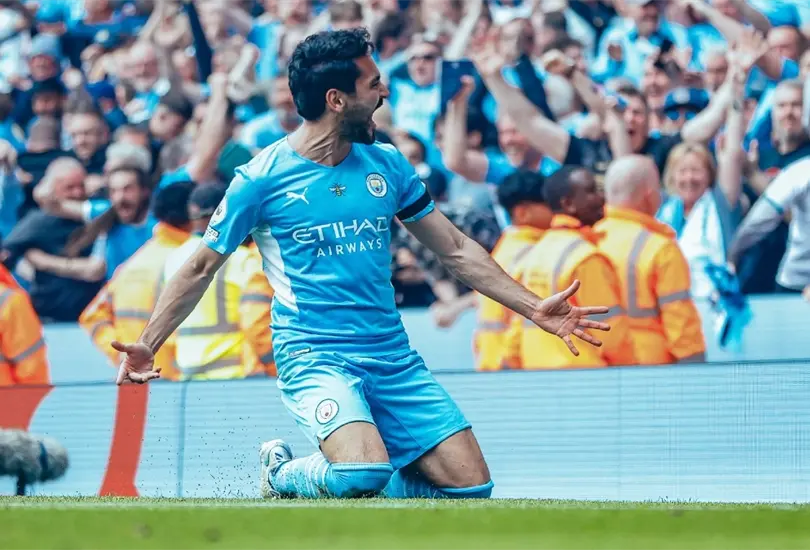 Ilkay G&uuml;ndogan anot&oacute; el gol con el que Manchester City se coron&oacute; campe&oacute;n