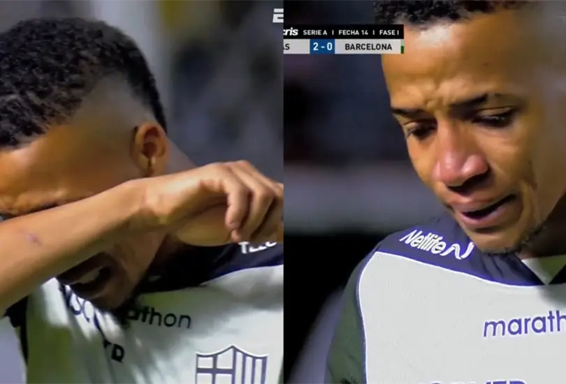 Byron Castillo termin&oacute; llorando tras cometer una falta e incluso pidi&oacute; que lo reemplazaran.
