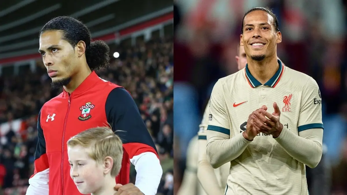 Virgil van Dijk estuvo con Southampton de 2015 a 2018, llegó a Liverpool convirtiéndose en el fichaje defensivo más caro del mundo. En su temporada de llegada consiguió la final de Champions League ante el Real Madrid, en 2019 ganó contra los 'Spurs' y ahora repite ante los españoles.