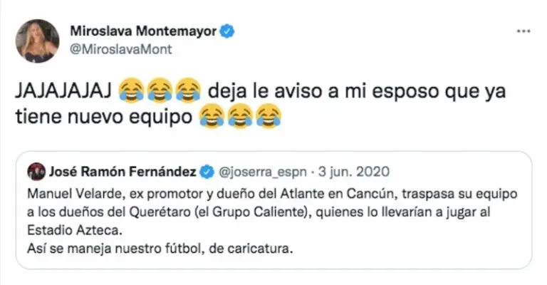 Tuit de Miroslava Montemayor.
