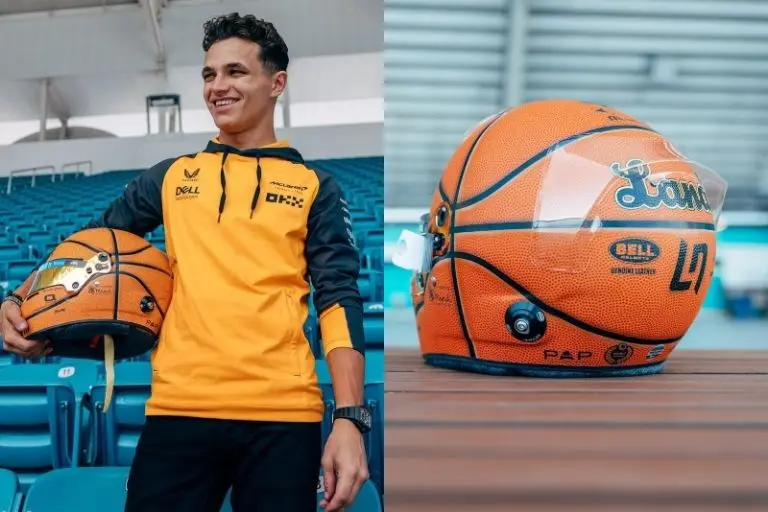 Lando Norris mostró su amor por el basquetbol con su casco - Twitter @LandoNorris